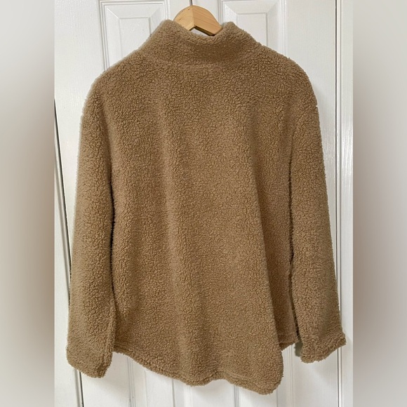 Koolaburra by UGG Pullover Size Small Sherpa Fleece Brushed Back Tan Quarter Zip - Picture 3 of 12